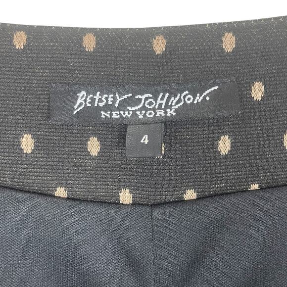 Vintage Betsey Johnson Polka Dot Fit & Flare Midi Dress Retro Pinup Brown Size 4 - Picture 14 of 15